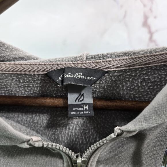 Eddie Bauer Hoodie Womens Medium Purple Sweatshirt Boxy Pullover Half Zip Ascent - Picture 3 of 10